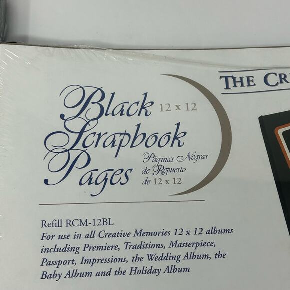 Lot 2 NIP Creative Memories Original 12X12 Black Scrapbook Pages Album Refills - Picture 3 of 7